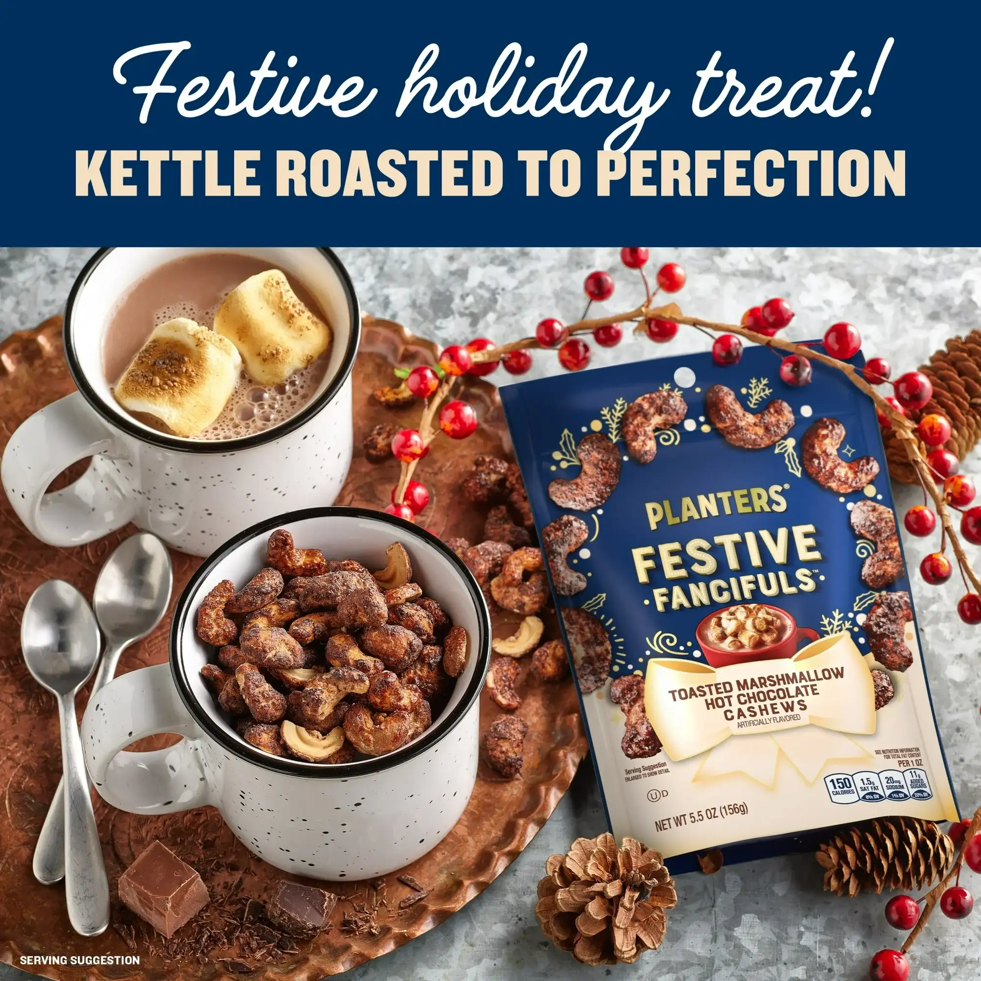 PLANTERS Toasted Marshmallow Hot Chocolate Whole Cashews - Görsel 3